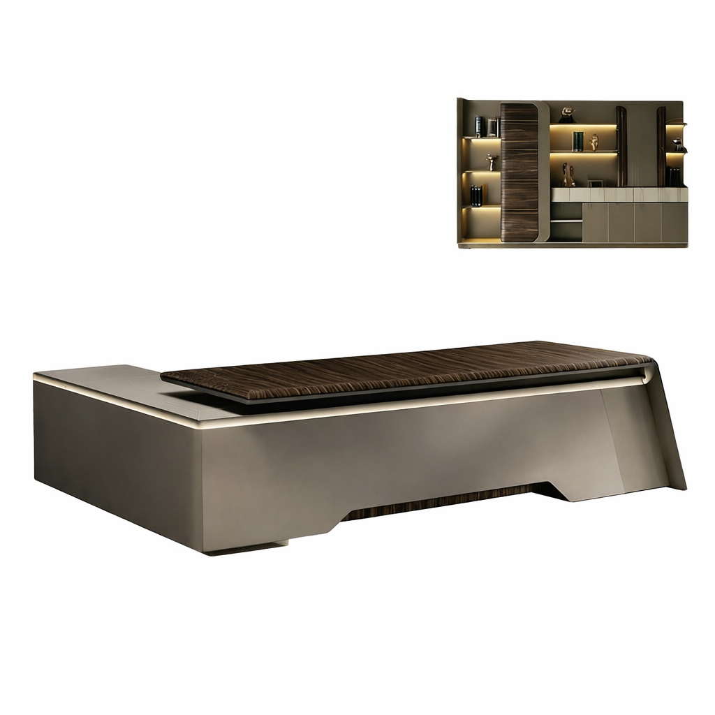 Minimalist Executive Desk with Floating Edge Detail