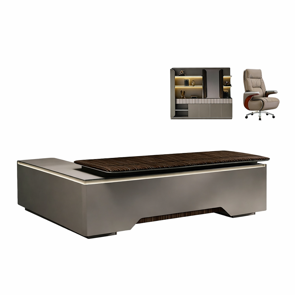 Minimalist Executive Desk with Floating Edge Detail
