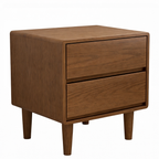 Compact Wooden Bedside Table with Drawers