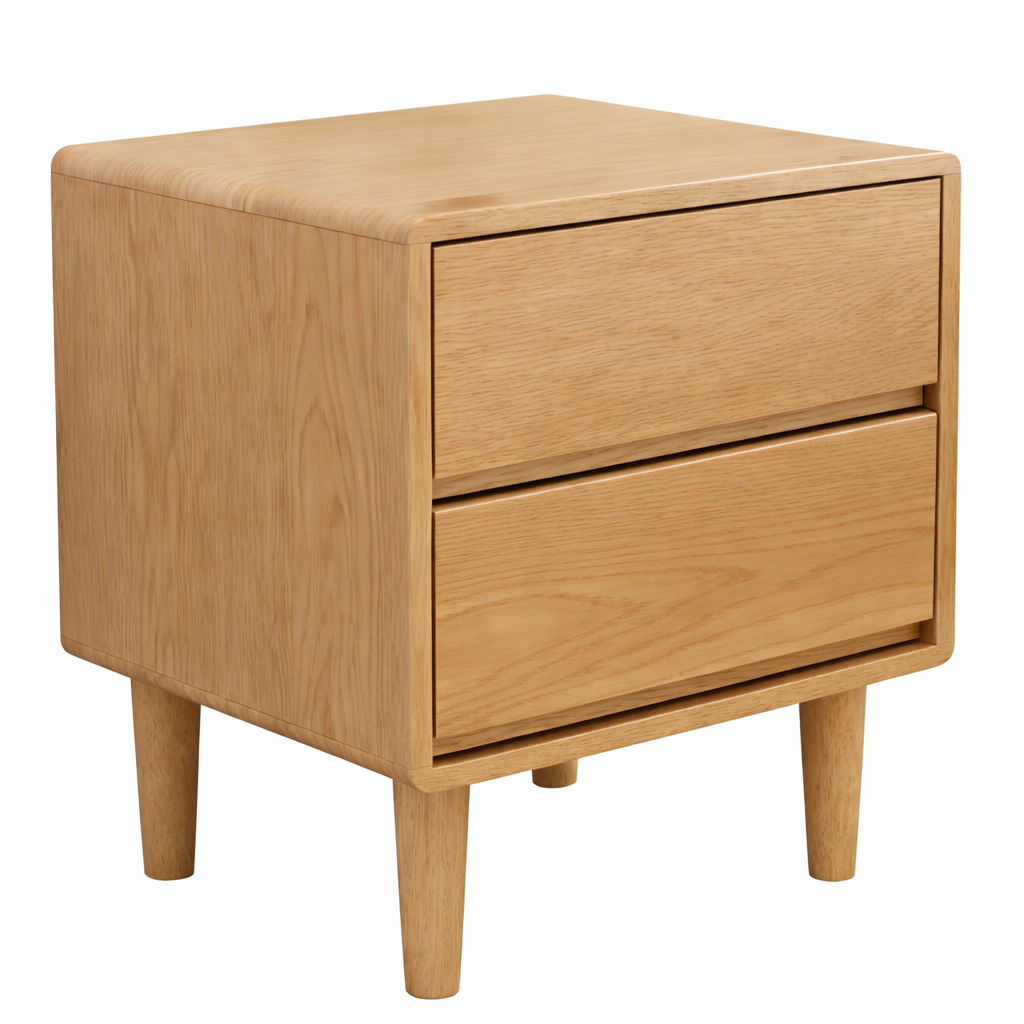 Compact Wooden Bedside Table with Drawers