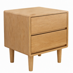 Compact Wooden Bedside Table with Drawers