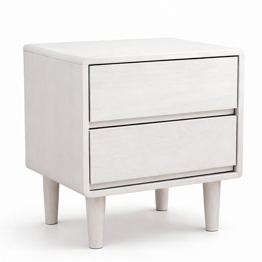 Compact Wooden Bedside Table with Drawers