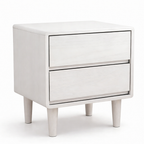 Compact Wooden Bedside Table with Drawers