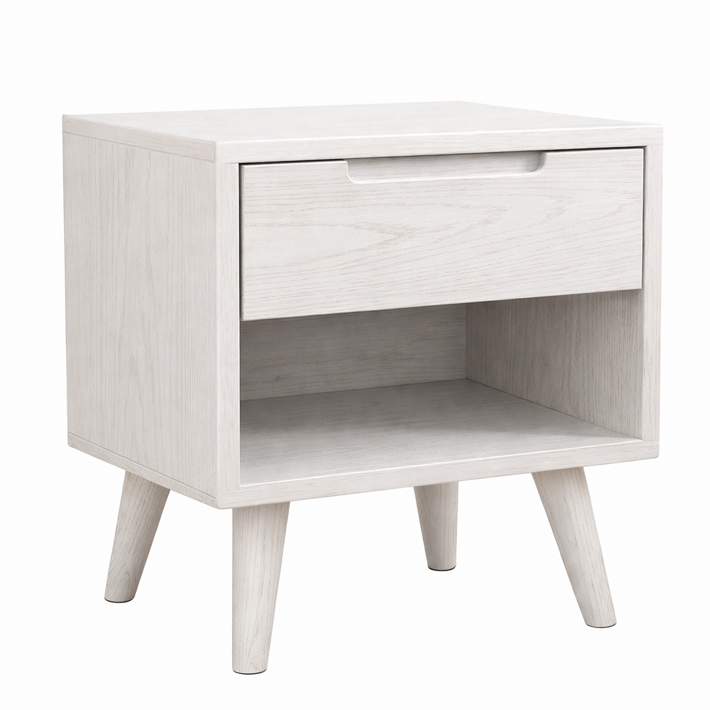 Compact Wooden Bedside Table with Drawers