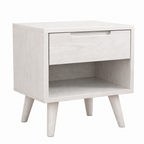 Compact Wooden Bedside Table with Drawers