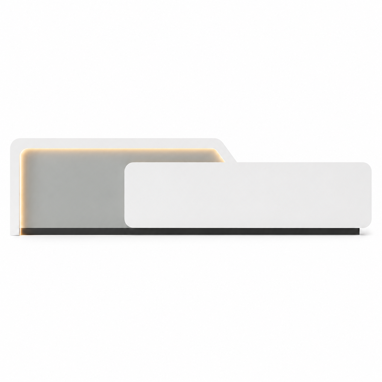 Curved White and Oak LED Reception Counter