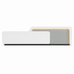 Curved White and Oak LED Reception Counter