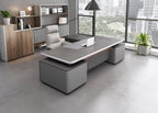 L-Shape Modern Executive Desk with Integrated Storage
