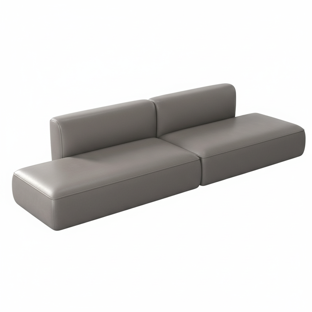 Modern Curved Leather Lounge Set Modular Sofa for Office Receptions Lobbies and Salons