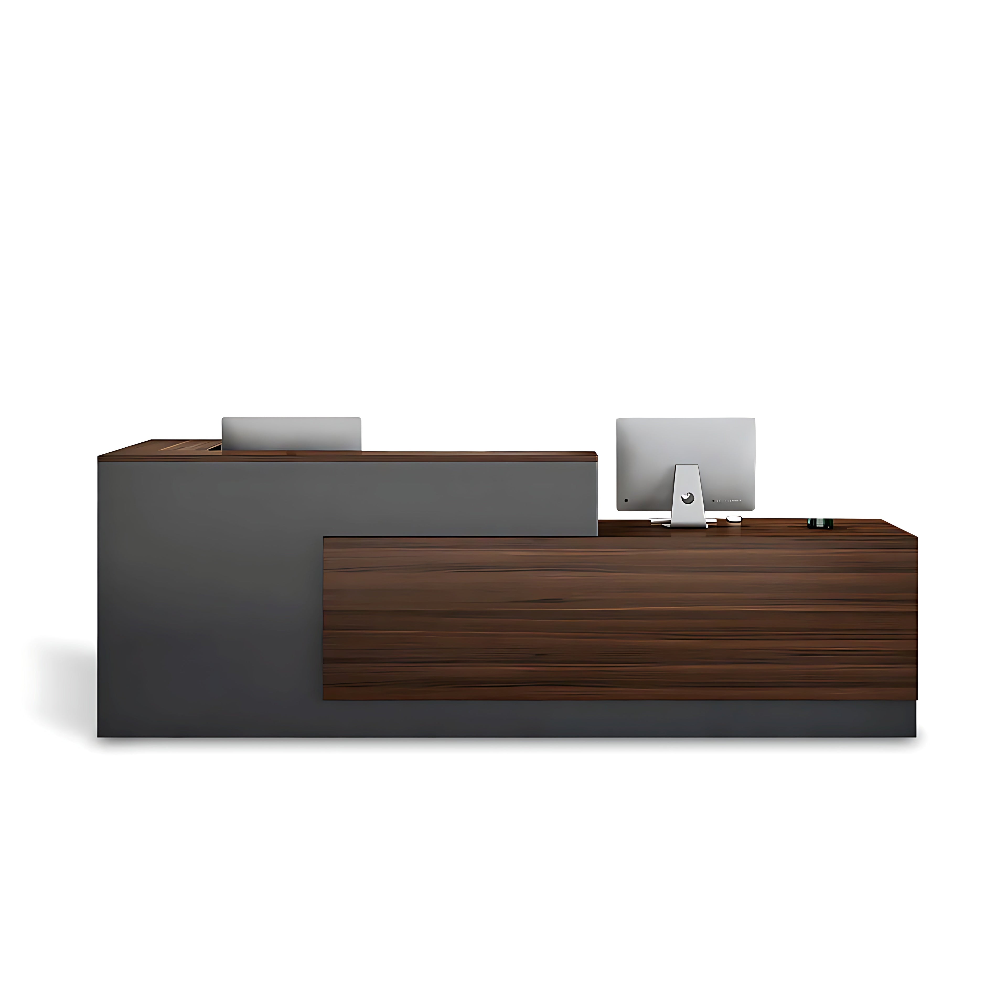 L-Shaped Reception Desk with Colour-Blocked Design