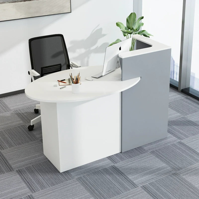 Contemporary Reception Counter with Curved End