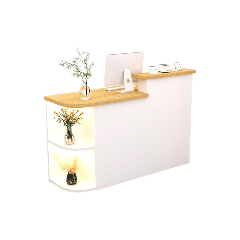 Compact Reception Counter with Lockable Drawer and Shelves
