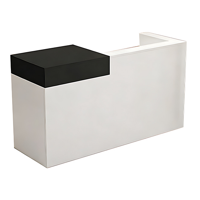 Multi-Functional Corner Reception Desk with Stylish Storage Solutions