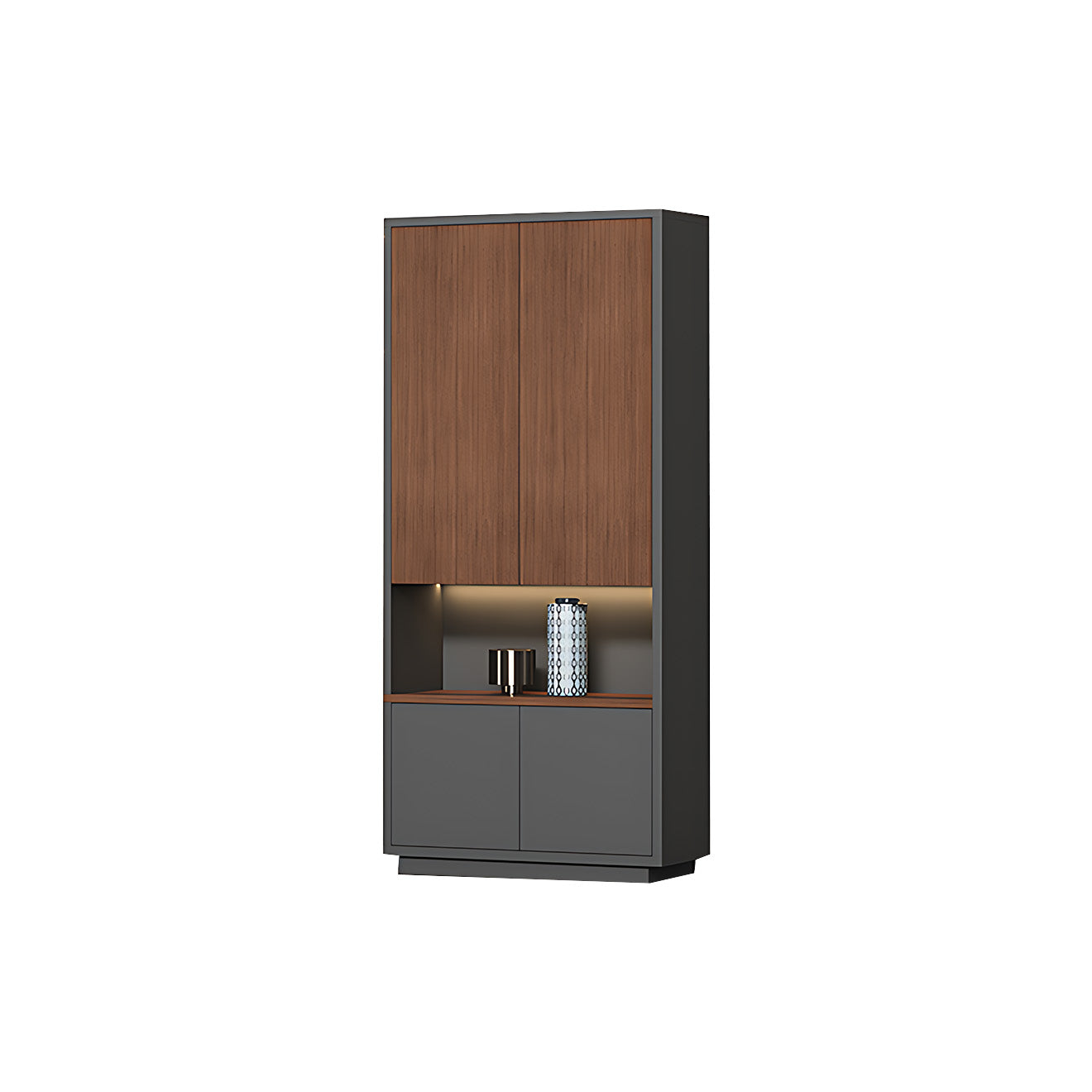 Modern Open-Shelved Executive Storage Cabinet