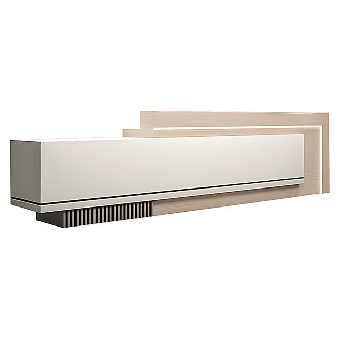 Sleek Modern Reception Desk with Ambient Lighting for Professional Workspaces