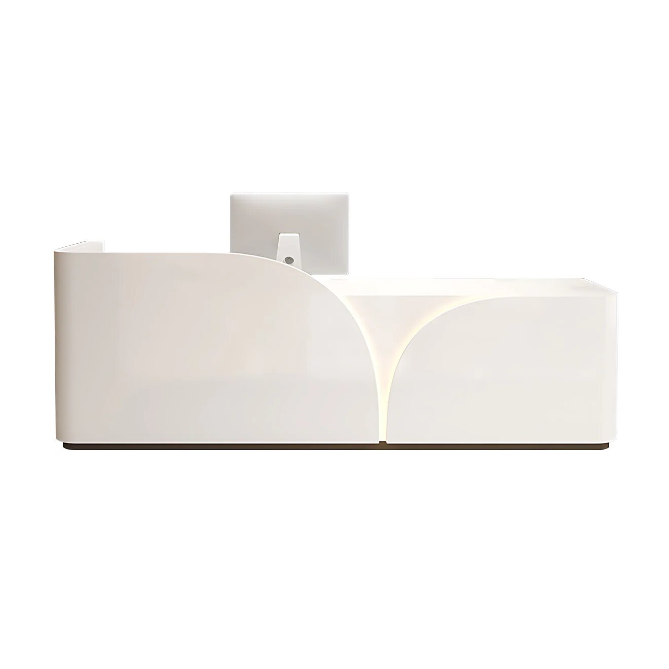 Curved Reception Counter with LED Lighting – Stylish Front Desk for Offices, Clinics and Retail