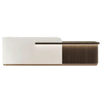 Modern Lit Beauty Salon Reception Desk with Sleek Two-Tone Design
