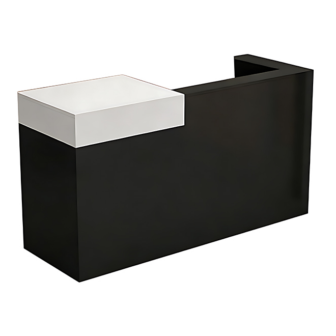 Multi-Functional Corner Reception Desk with Stylish Storage Solutions