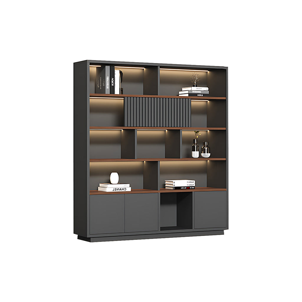 Modern Open-Shelved Executive Storage Cabinet