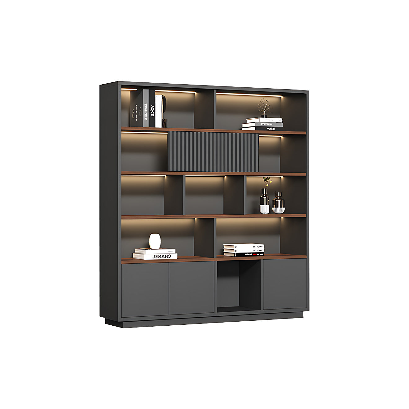 Modern Open-Shelved Executive Storage Cabinet
