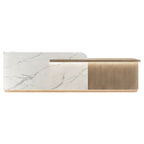 Modern Lit Beauty Salon Reception Desk with Sleek Two-Tone Design