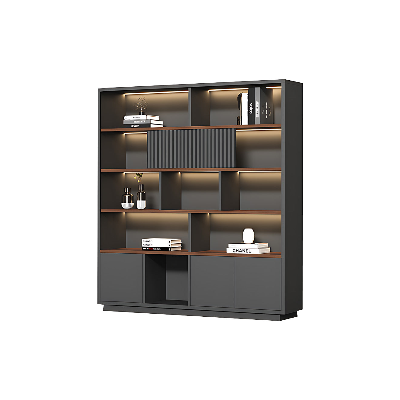Modern Open-Shelved Executive Storage Cabinet
