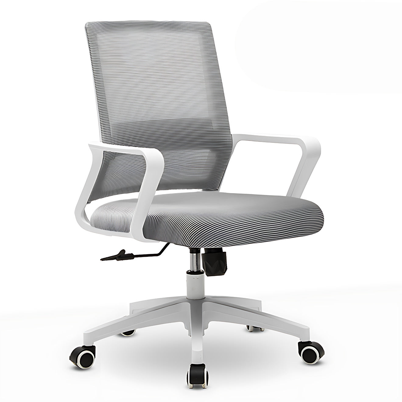 White Swivel Base Mesh Ergonomic Office Chair