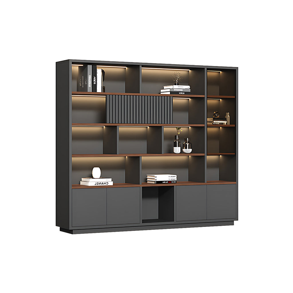 Modern Open-Shelved Executive Storage Cabinet
