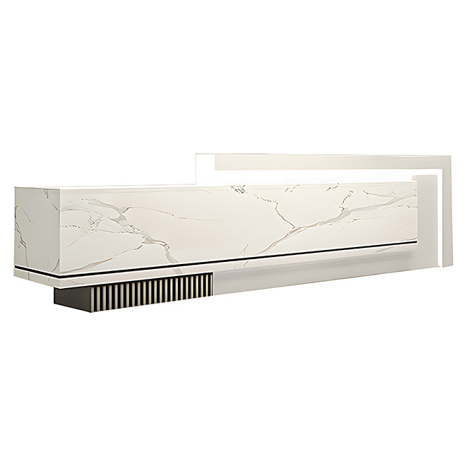 Sleek Modern Reception Desk with Ambient Lighting for Professional Workspaces