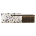 Modern Lit Beauty Salon Reception Desk with Sleek Two-Tone Design