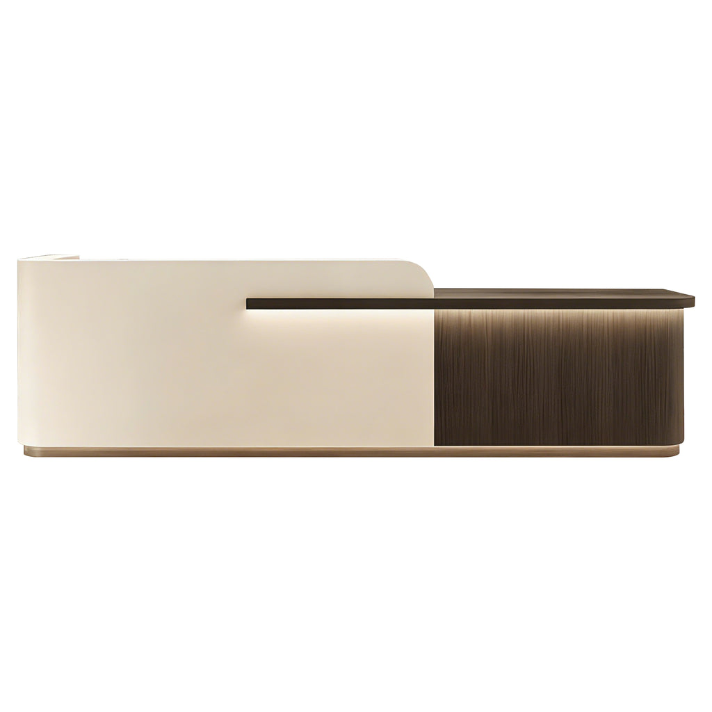 Modern Lit Beauty Salon Reception Desk with Sleek Two-Tone Design