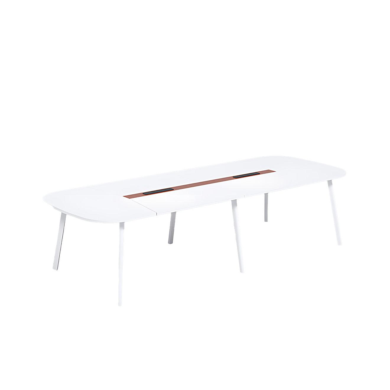 Oval Modern Conference Table with Wooden Legs