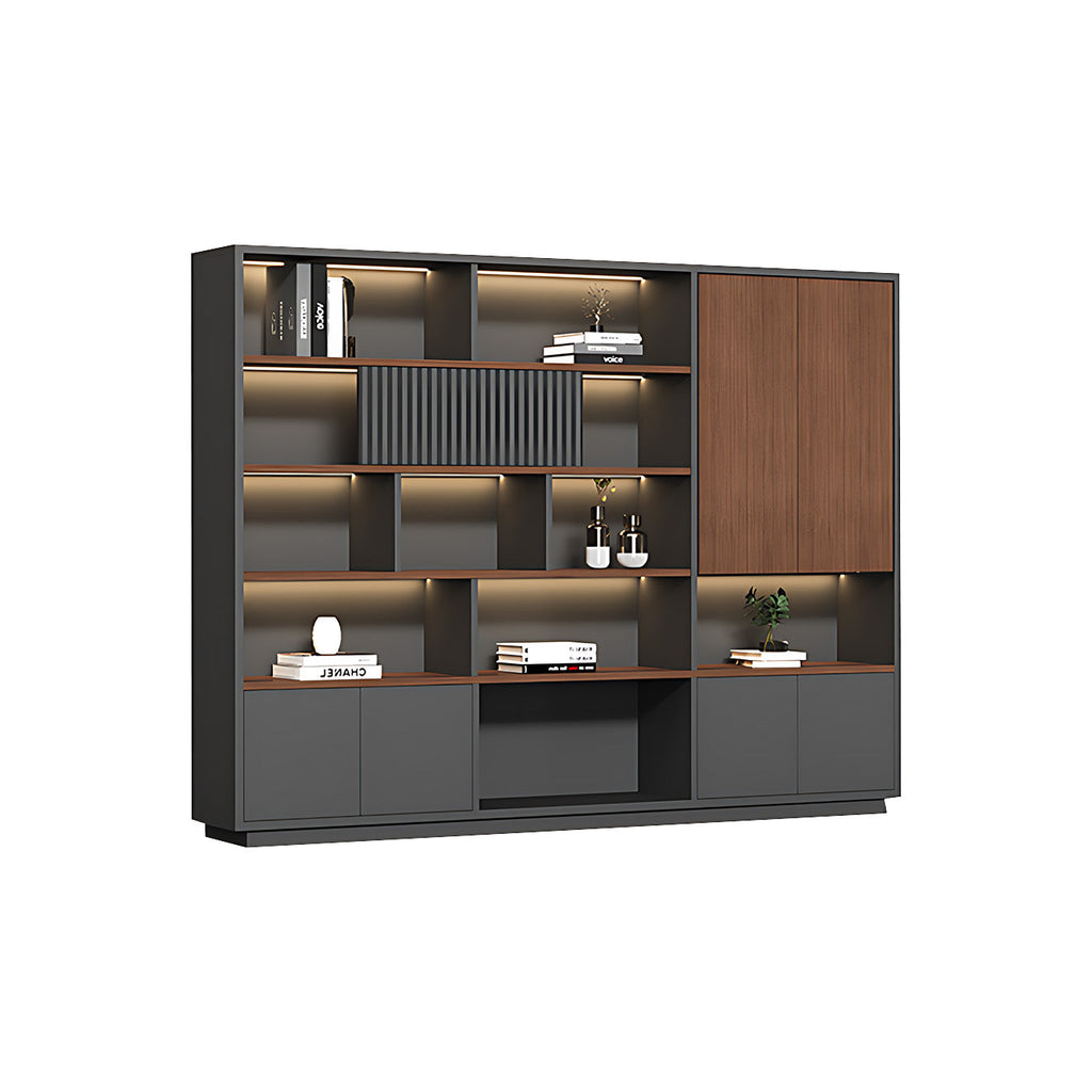 Modern Open-Shelved Executive Storage Cabinet