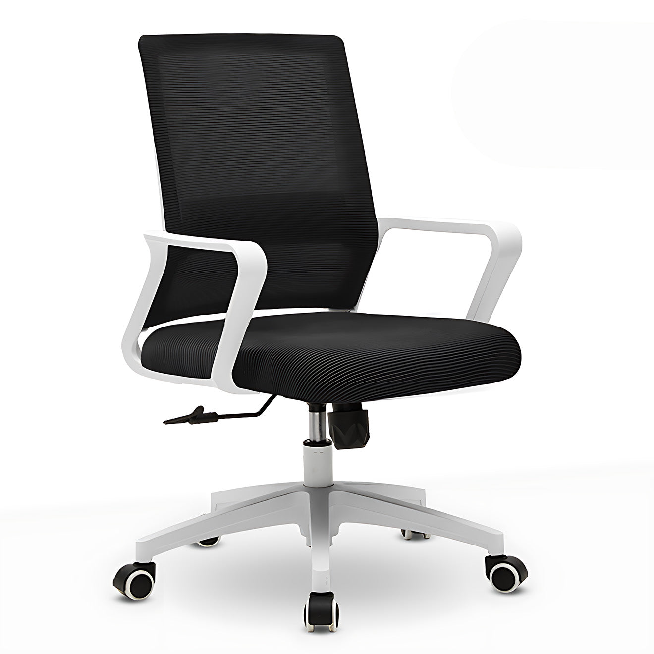 White Swivel Base Mesh Ergonomic Office Chair