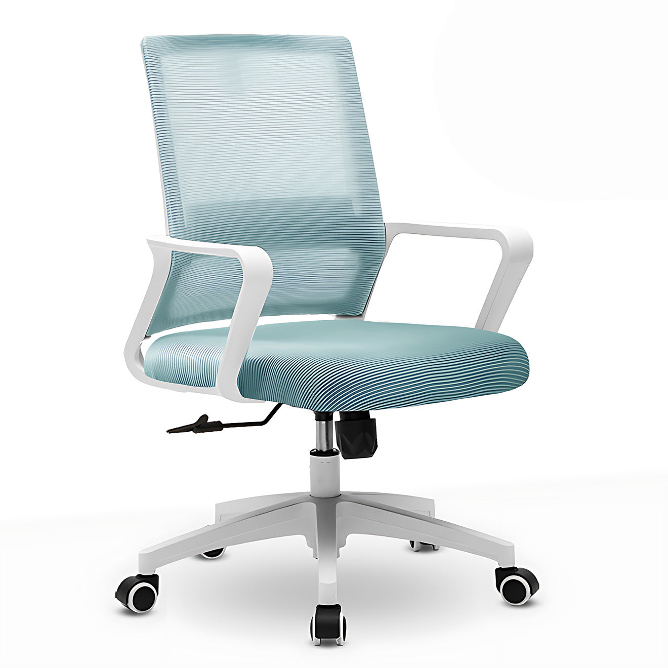 White Swivel Base Mesh Ergonomic Office Chair