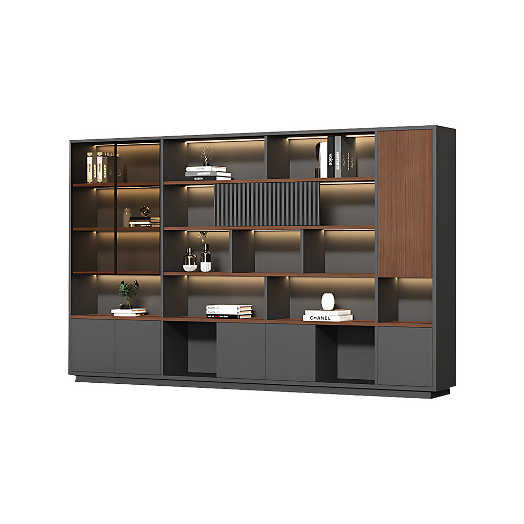 Modern Open-Shelved Executive Storage Cabinet