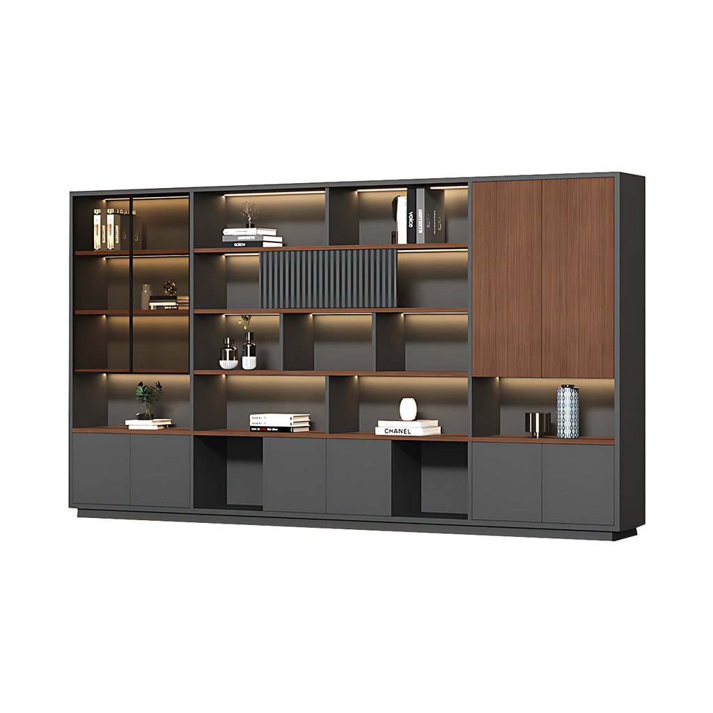 Modern Open-Shelved Executive Storage Cabinet