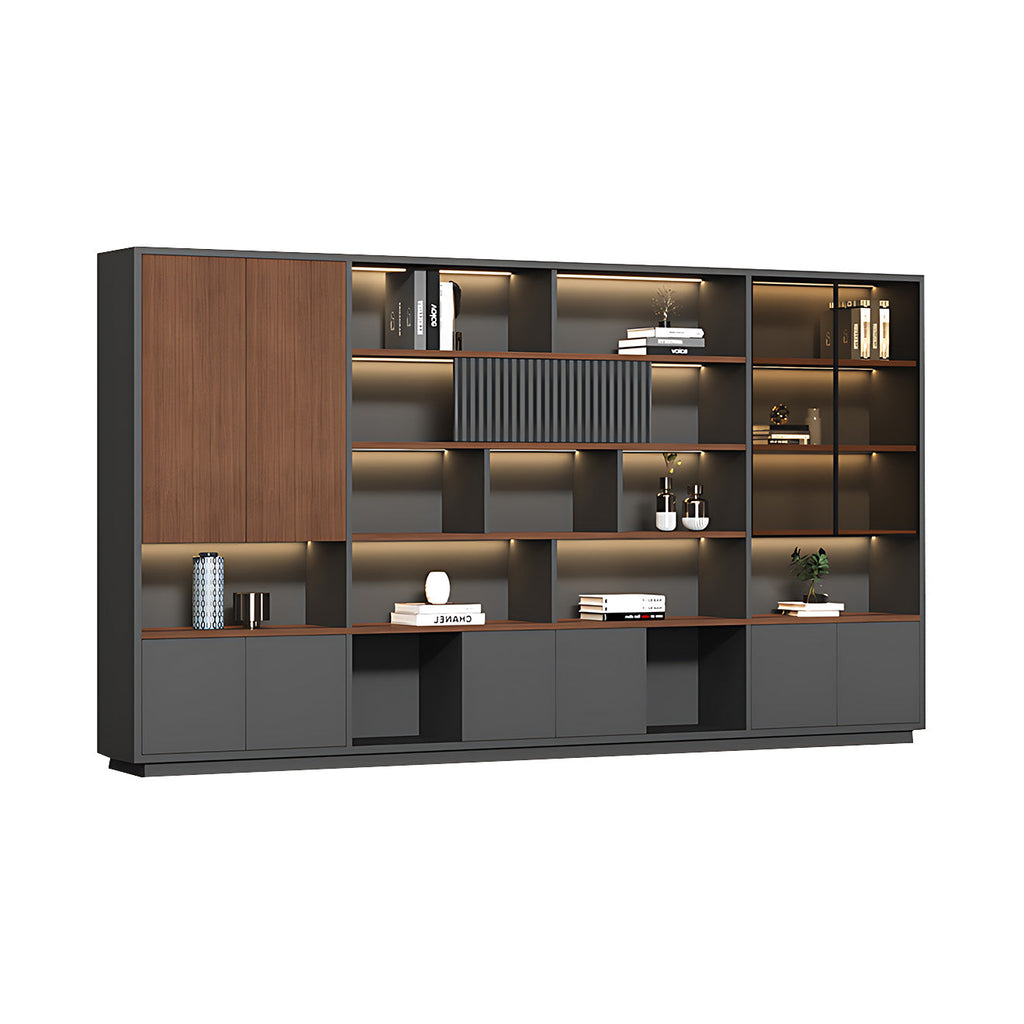 Modern Open-Shelved Executive Storage Cabinet