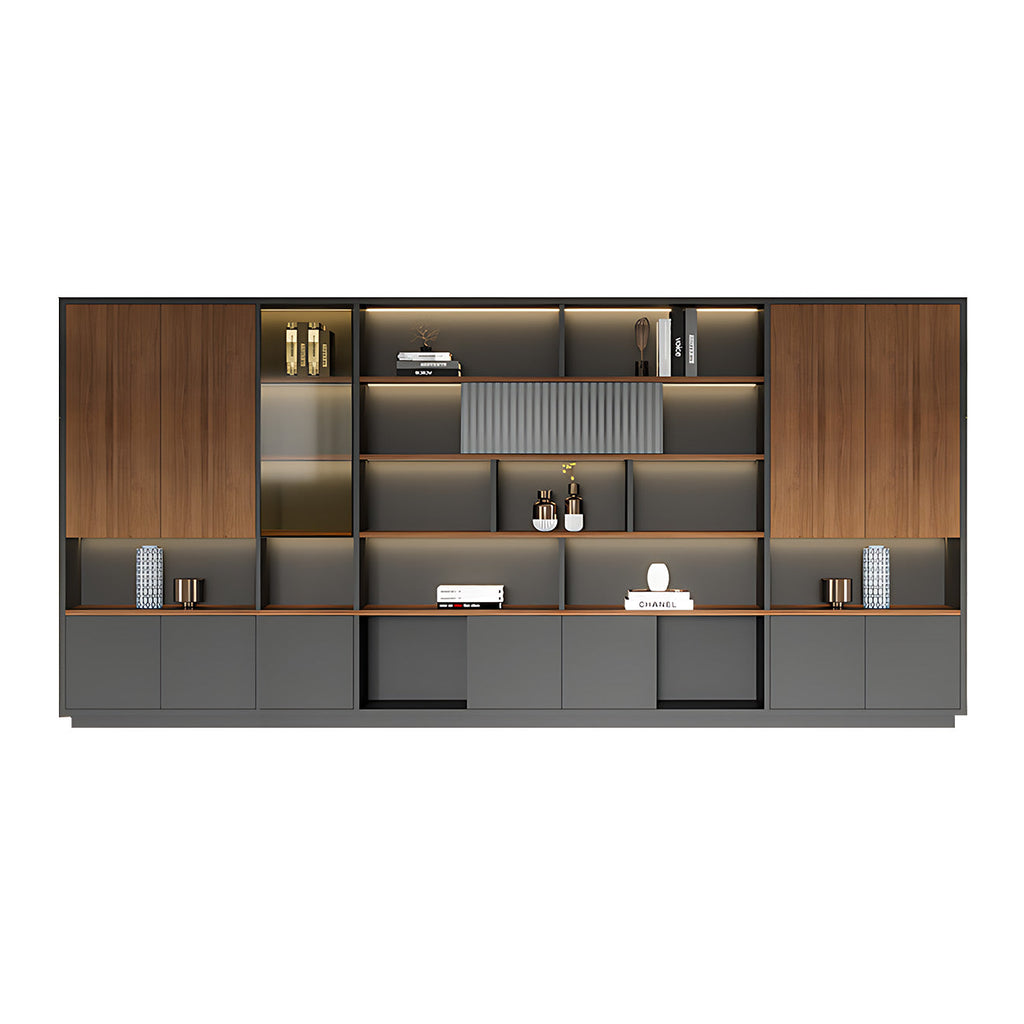 Modern Open-Shelved Executive Storage Cabinet