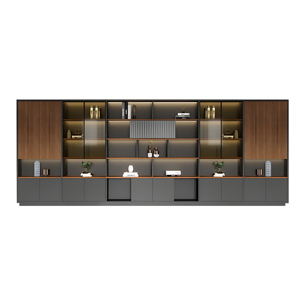 Modern Open-Shelved Executive Storage Cabinet