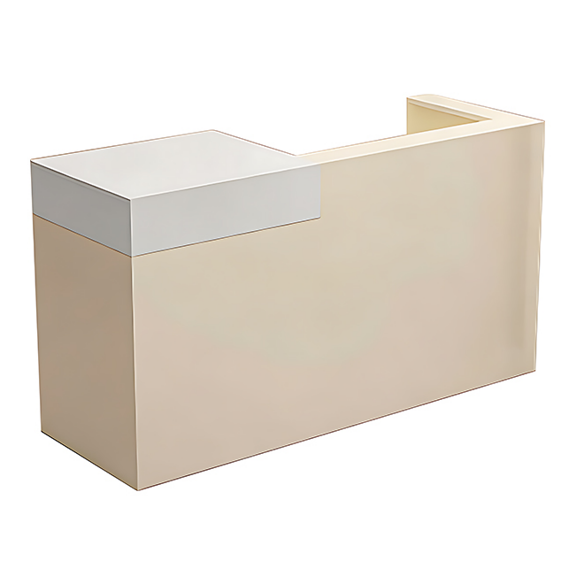 Multi-Functional Corner Reception Desk with Stylish Storage Solutions