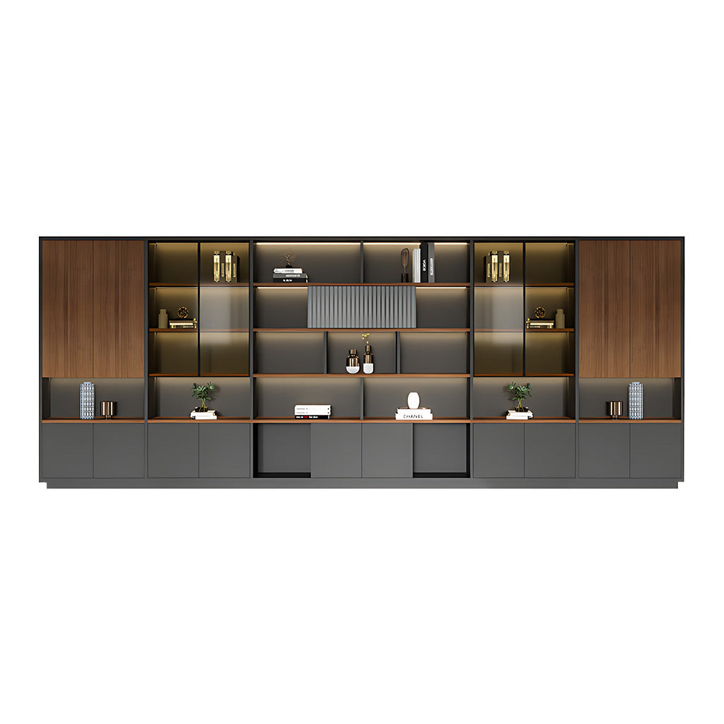 Modern Open-Shelved Executive Storage Cabinet