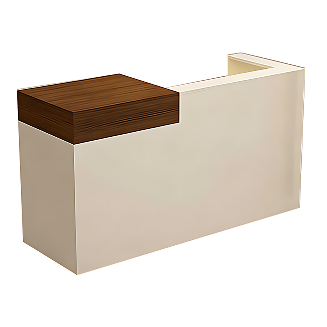 Multi-Functional Corner Reception Desk with Stylish Storage Solutions