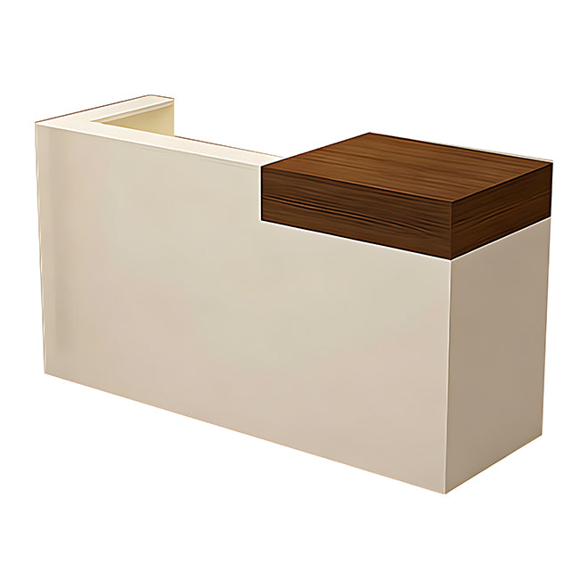 Multi-Functional Corner Reception Desk with Stylish Storage Solutions