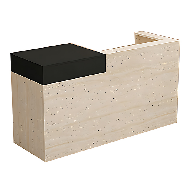 Multi-Functional Corner Reception Desk with Stylish Storage Solutions