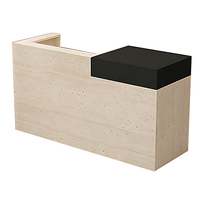 Multi-Functional Corner Reception Desk with Stylish Storage Solutions