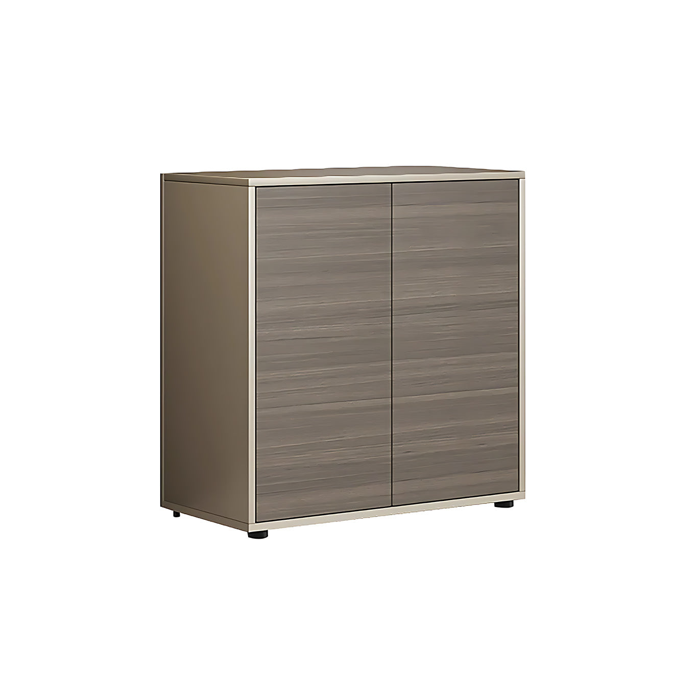 Modern Storage Cabinet with Warm Wood Grain Finish