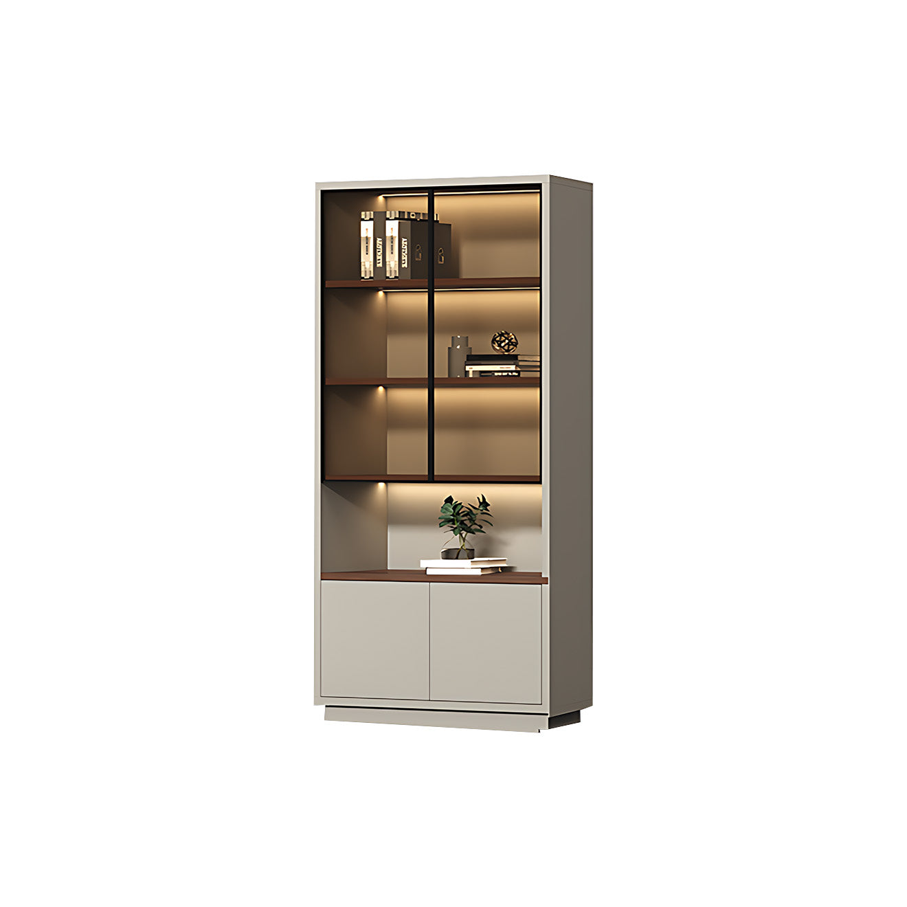 Modern Open-Shelved Executive Storage Cabinet