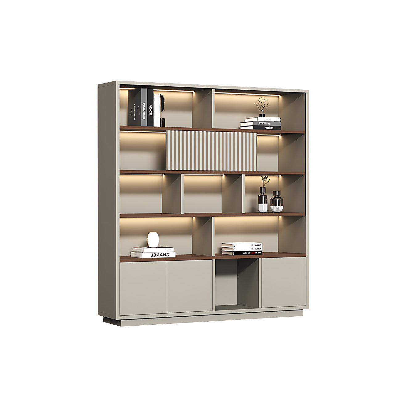 Modern Open-Shelved Executive Storage Cabinet