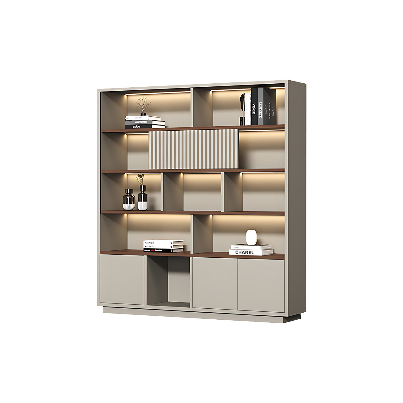 Modern Open-Shelved Executive Storage Cabinet